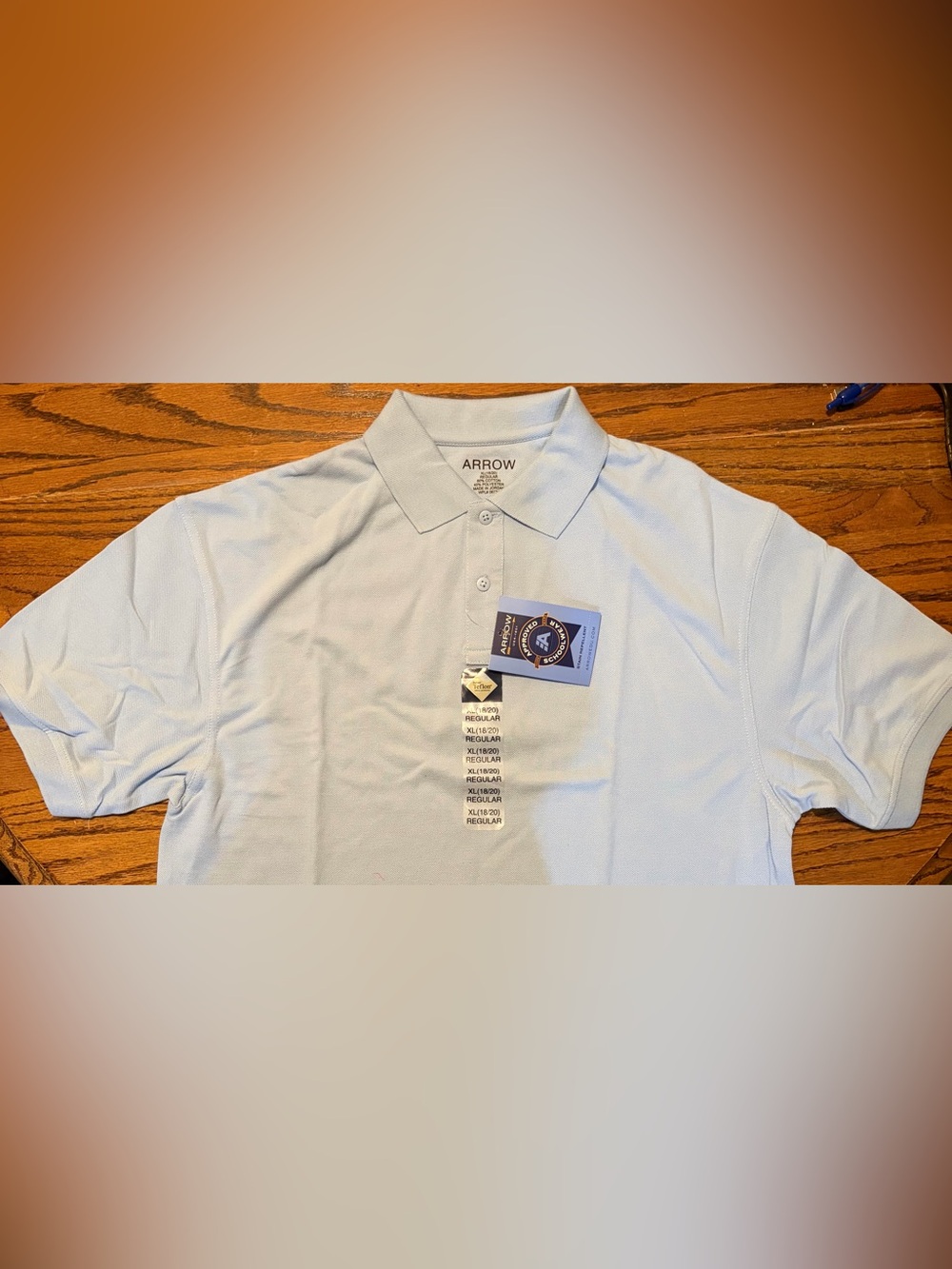 6 School Uniform Polo Bundle - Light Blue & Navy (Size 18/20) - Picture 3 of 4